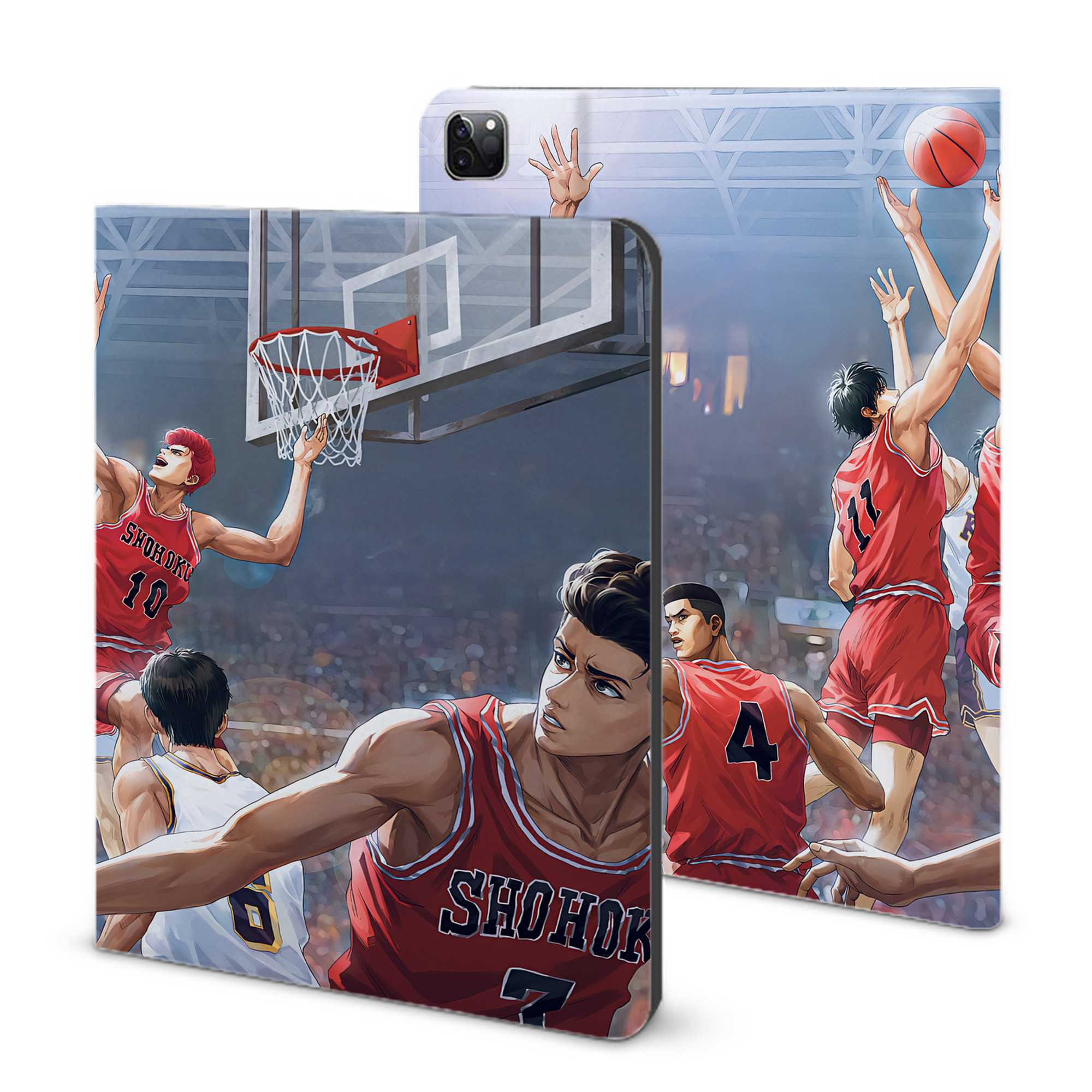 （画像用） SLAM DUNK／スラムダンク IPad ケース ブック型 PUレザー TPU 耐衝撃 軽量 薄型 ペン収納なし 全面保護 IPad 各モデル対応